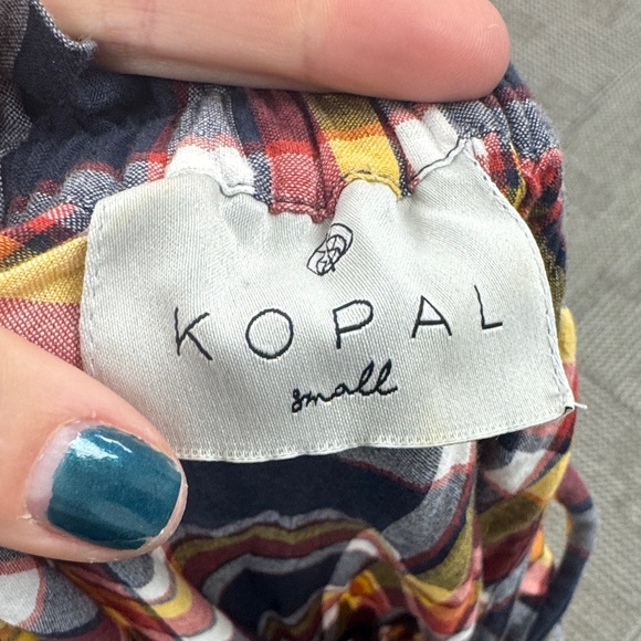 Anthropologie Kopal Heera 100% Cotton Handmade Plaid Jumpsuit, size S - Picture 6 of 9